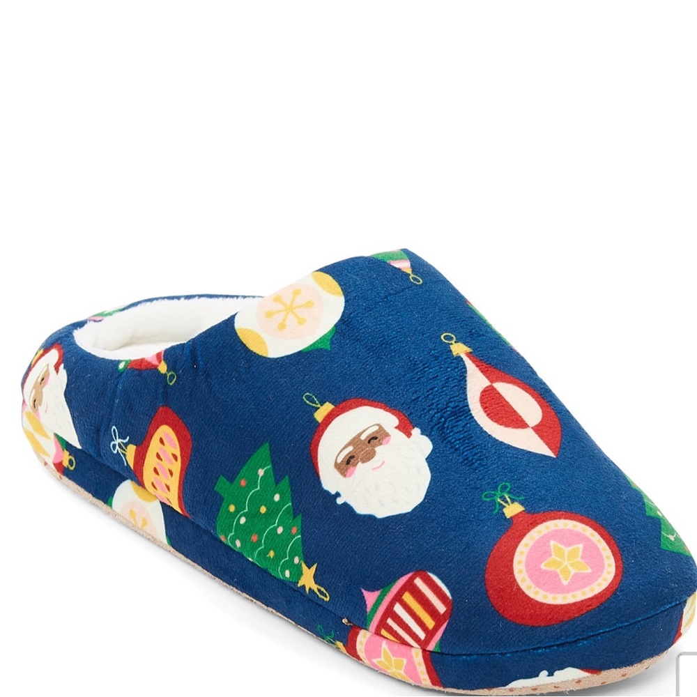 Santa Christmas Slippers/ Unisex Holiday Slippers/ Ornaments Slippers